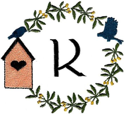 Folk Art Monograms 10 (Bird House)