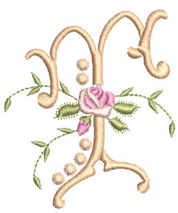 Monogrammes de Fleurs T single monogram