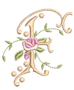 Monogrammes de Fleurs F single monogram