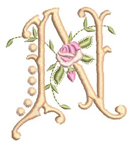 Monogrammes de Fleurs N single monogram
