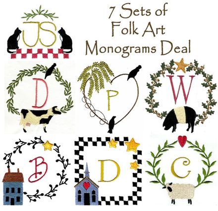 Folk art monogram deal A