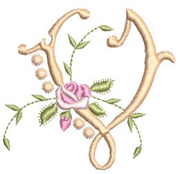 Monogrammes de Fleurs V single monogram