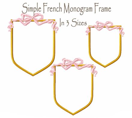 Simple Classy French Monogram frame 3 Sizes