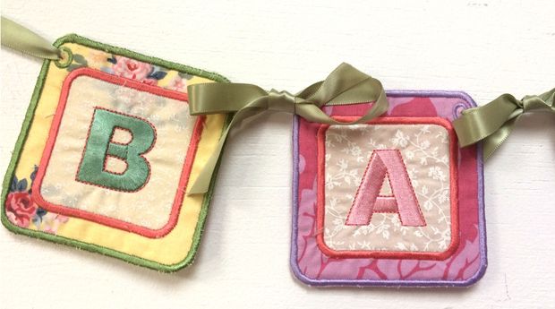 Applique Baby Block Bunting/Garland