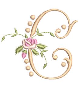 Monogrammes de Fleurs C single monogram