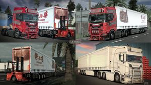 [ETS2] Scania NG S650 V8+Curtain Forklift Trailer