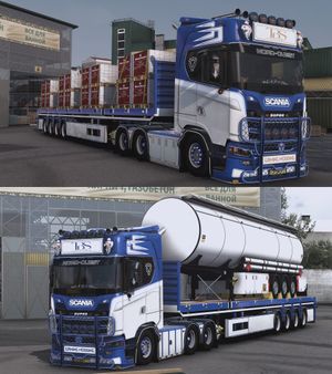 [ETS2] Scania NG 770S V8+4 Axle Flatbed Trailer