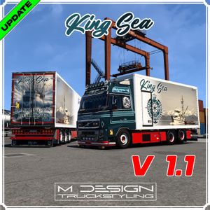 FH16 SKIN KING SEA + EKKERI TRAILERS  | ETS2 MOD | UPDATED MOD |