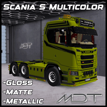 SKIN PACK SCANIA S | MULTICOLOR METALLIC - MATTE - GLOSS + SCS TRAILERS | MDT | ETS2 MOD