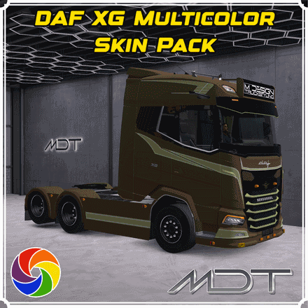 DAF XG+ / JASPER - 4 EDITABLE MULTICOLOR SKINS PACK | MDT | ETS2 MOD