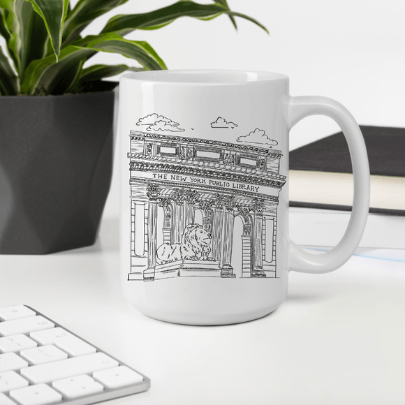 Sketchitecture - New York Public Library - 15oz Mug