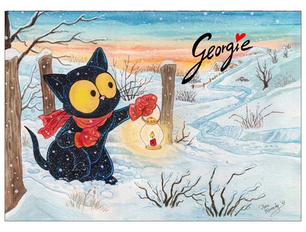 Carte Postale G59 &quot;Georgie sur le sentier d&#x27;hiver&quot;