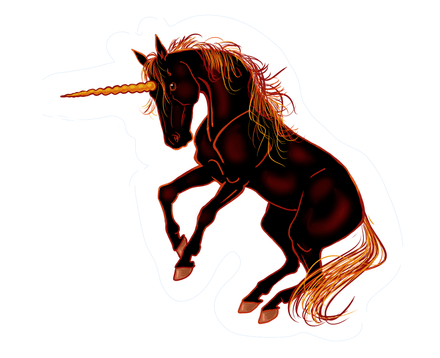 Sticker Licorne noire