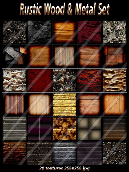 Rustic Wood &amp; Metal Set 30 textures