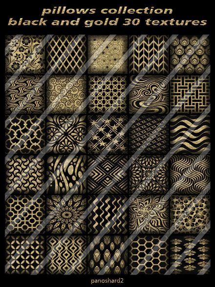 pillows collection black and gold 30 textures new pack