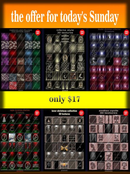 the offer for today&#x27;s Sunday six packs textures only $15