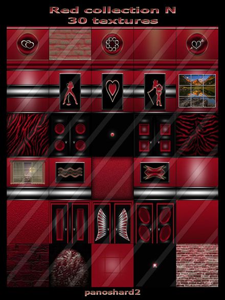 Red collection N  30 textures for imvu 