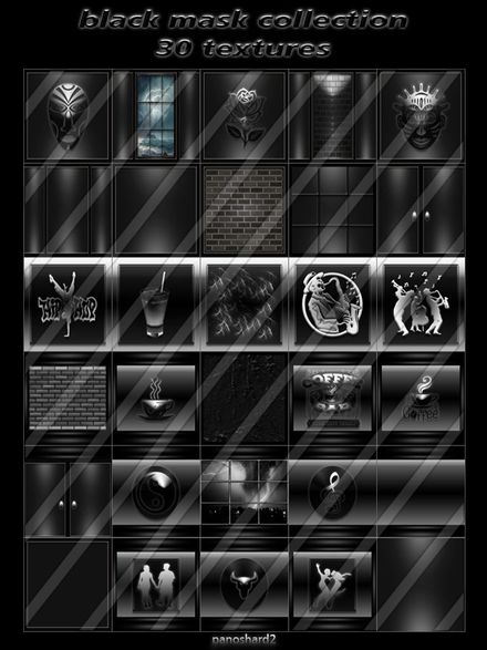 black mask collection 30 textures for imvu