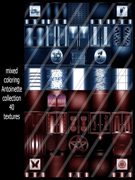 mixed coloring Antoinette collection 40 textures for imvu