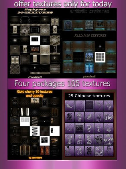  Four packages 105 textures  for imvu offer now