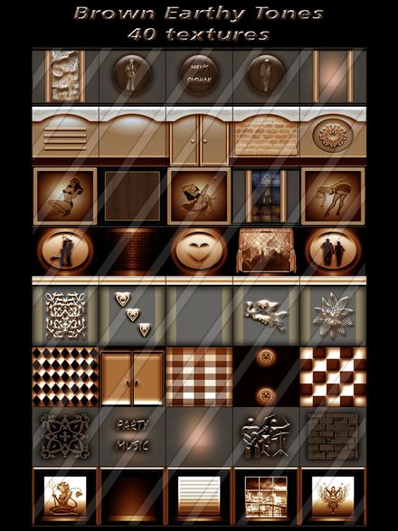 Brown Earthy Tones 40 textures for imvu new pack