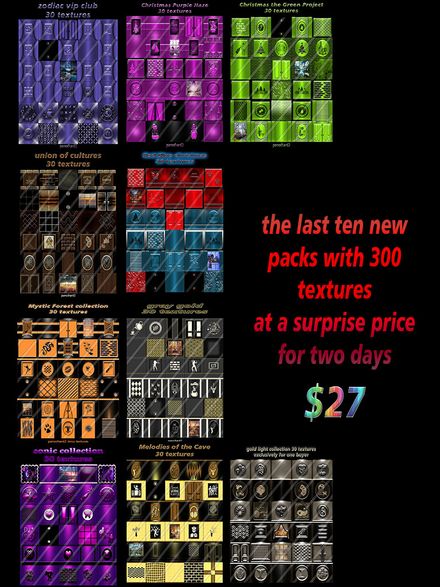 ten new packs with 300 textures surprise price for two days