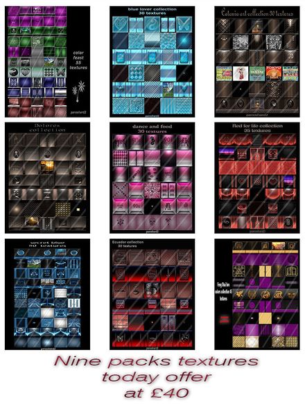 Nine packs textures  today  offer