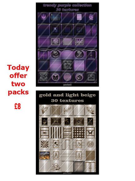 two packages for the price of one trendy purple collection and gold and light beige