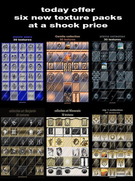 today offer six new texture packs at a shock price τhe offer expires on December 31st