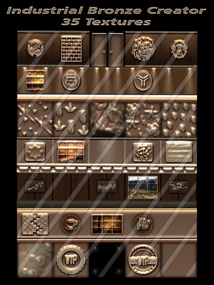Industrial Bronze Creator 35 Textures  plus gift Rustic Wood &amp; Metal Set 30 textures