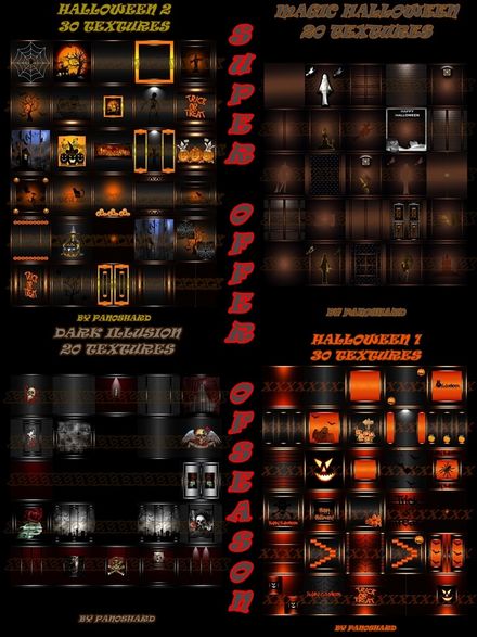  four halloween packages textures 