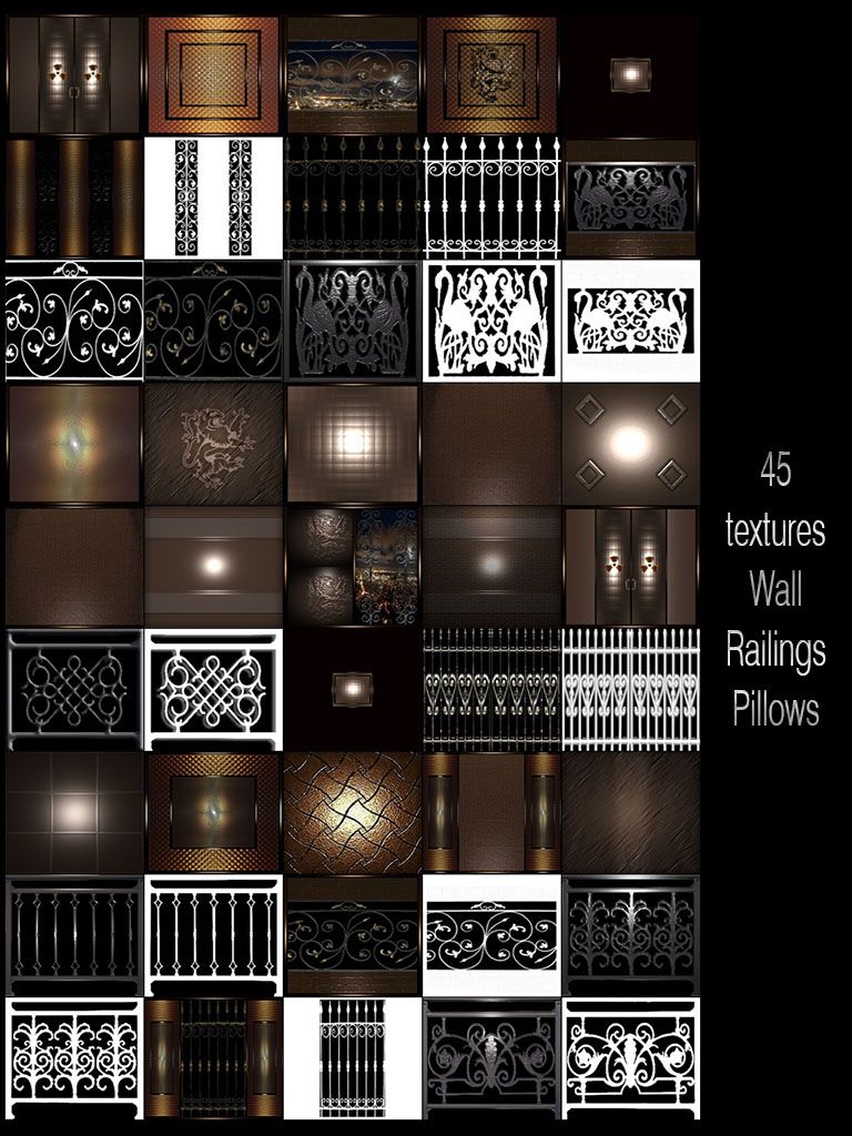 45 textures Wall - Railings - Pillows