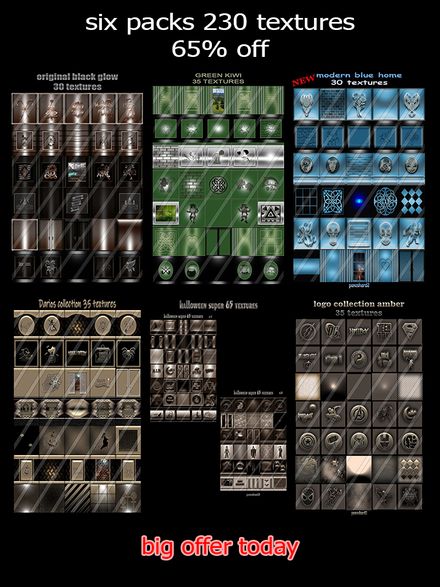 six packs 230 textures big offer for imvu creators 