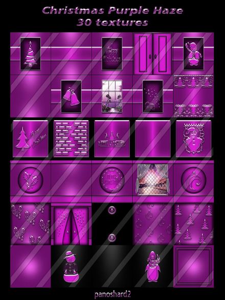 Christmas Purple Haze 30 textures new pack for imvu creators rooms