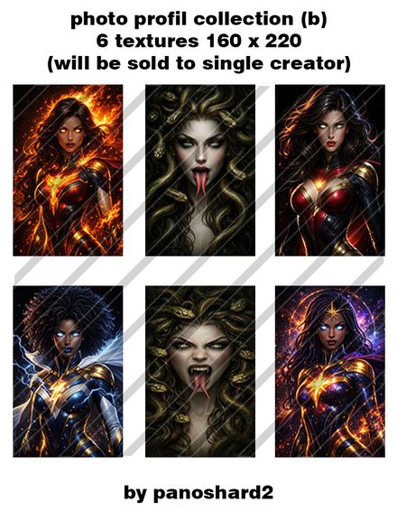 photo profil collection (b) 6 textures 160 x 220 (will be sold to single creator) 