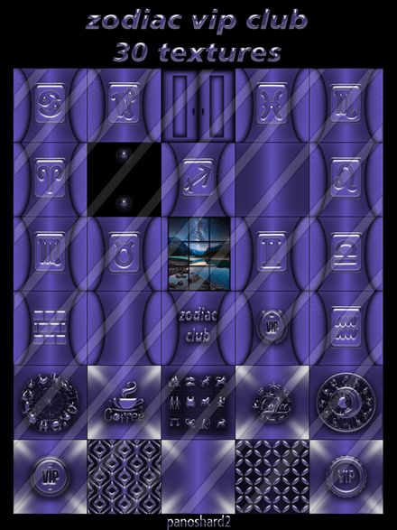 zodiac vip club 30 textures new pack for imvu creators