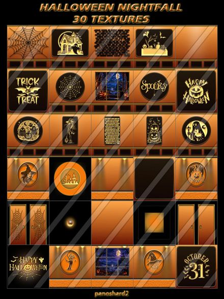 HALLOWEEN NIGHTFALL 30 TEXTURES NEW PACK FOR IMVU ROOMS