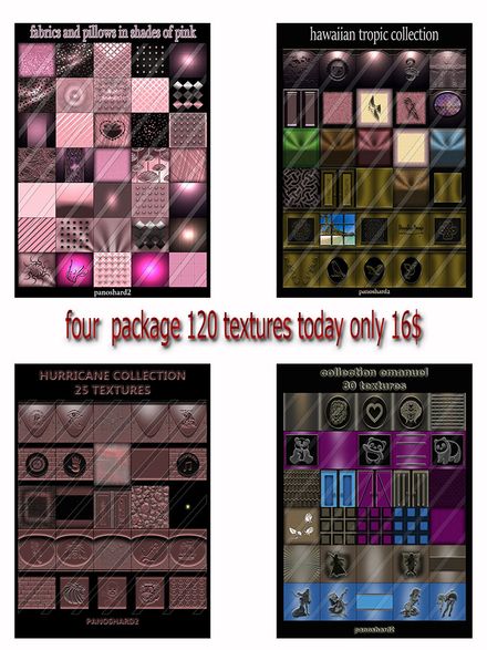 four  package  120 textures today only 12$ 