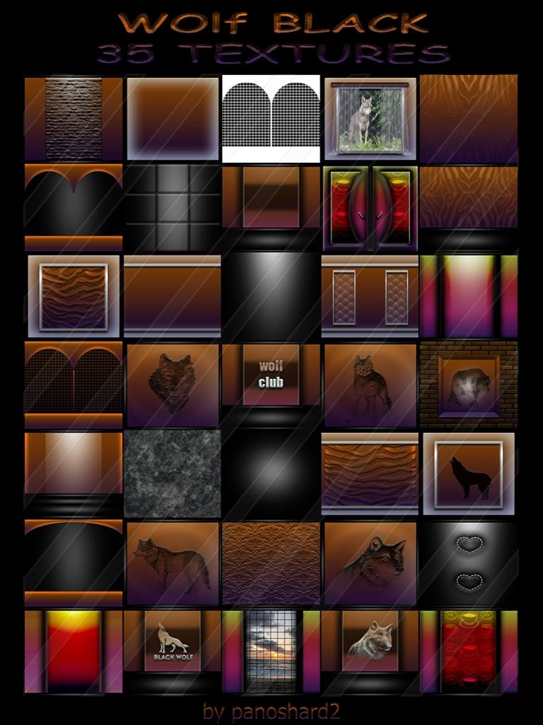 WOLF BLACK COLLECTION 35 TEXTURES FOR IMVU 