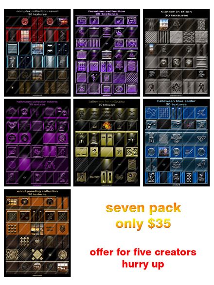 seven  packs textures  only $35