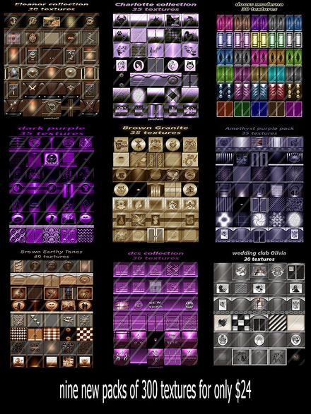 nine new packs of 300 textures for only $24 The offer of the day
