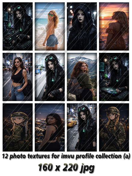 photo profil collection (a) 12 textures 160 x 220 (will be sold to single creator)