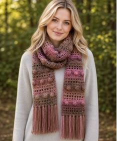 Popcorn Ladder Scarf - PA-239
