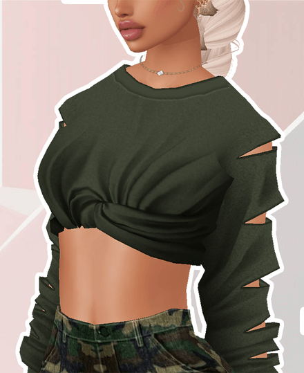 MESH - Rip Sleeve Sweater