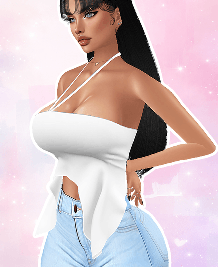 MESH - White Frilly Top