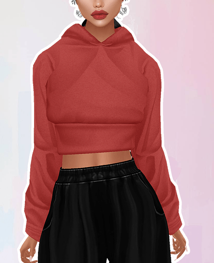 MESH - Red Crop Hoodie