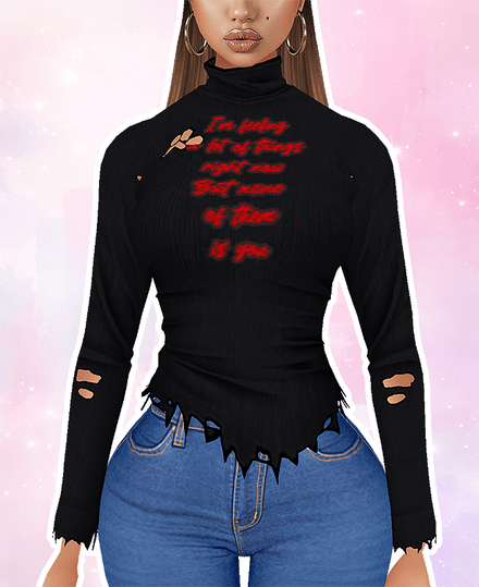 MESH - Torn Turtleneck