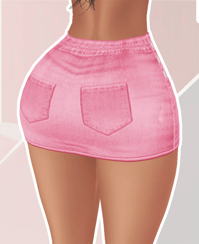 TEXTURE - Pink Denim Skirt 