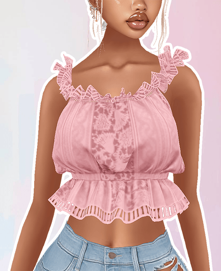 MESH - Frilly Pink Lace