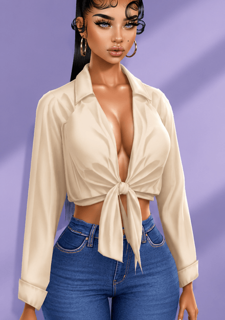 MESH - Tied Blouse